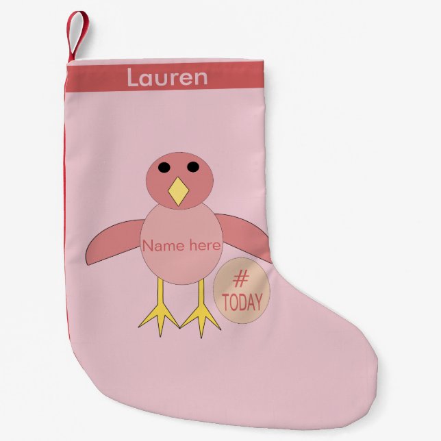Custom Pink Birthday Girl Chick Stocking (Front)