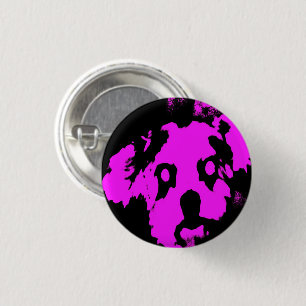Custom Pink Black Dog Small Round Button