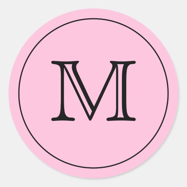 Custom PINK Black Monogram Letter Seals (Front)