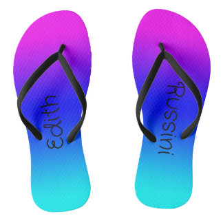 Custom Pink, Blue, and Turquoise Thongs