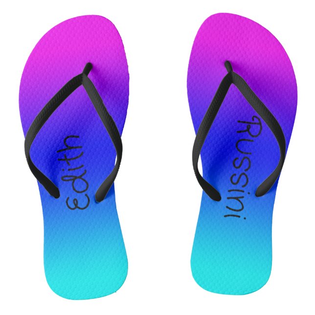 Custom Pink, Blue, and Turquoise  Thongs (Footbed)