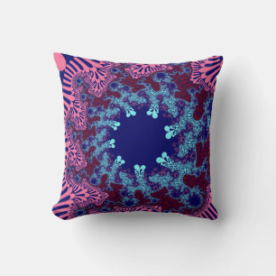 Custom Pink Blue Sunburst Throw Pillow