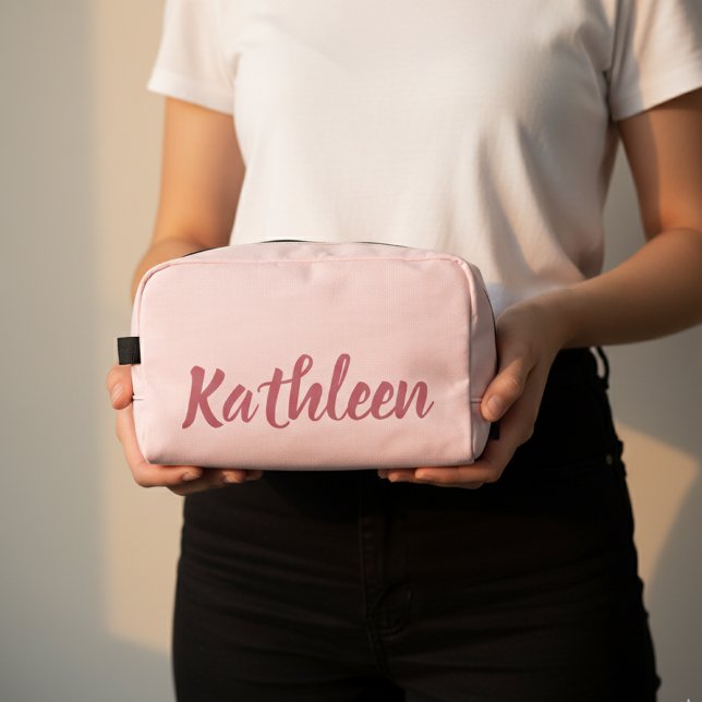 Custom pink bridesmaid makeup bag gift for her (Personalized bridesmaid makeup bag gift for her, Custom toiletry travel bag for women or mom,)