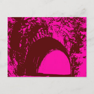 Custom Pink Burgundy Tunnel Postcard