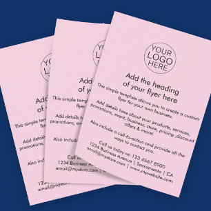 Custom Pink Business Logo Template Flyer