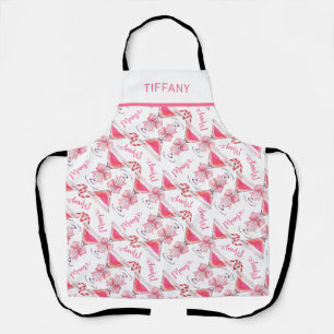 Custom Pink Candy Cane Martini Apron