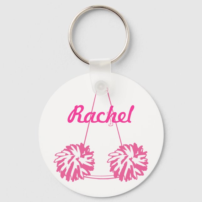 Custom Pink Cheerleading Key Chain (Front)
