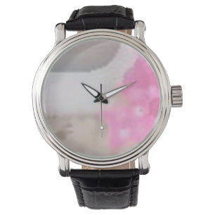 Custom pink clock watch