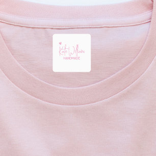 Custom Pink Clothing label for handmade item