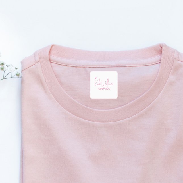 Custom Pink Clothing label for handmade item (Creator Uploaded)