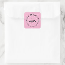 Custom Pink Commercial Logo Round Sticker