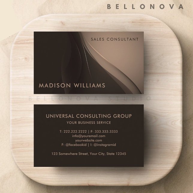 Custom Pink Dark Brown Elegant  Professional  Business Card (Custom Pink Dark Brown Elegant Professional Business Card)