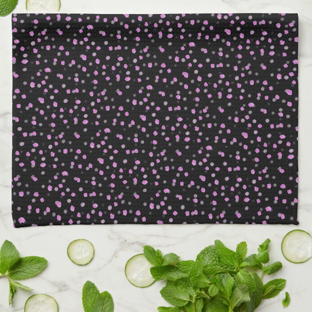 Custom Pink Dot Kitchen Towel (Folded)