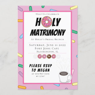 Custom Pink Doughnut Brunch Invitation