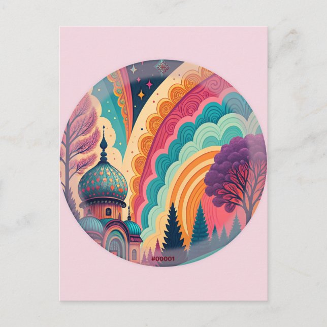 Custom Pink Fantasy Dome Postcard (Front)