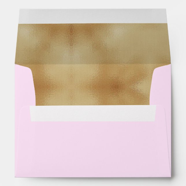 Custom Pink Faux Gold Foil Formal 5x7 Envelope (Back (Bottom))