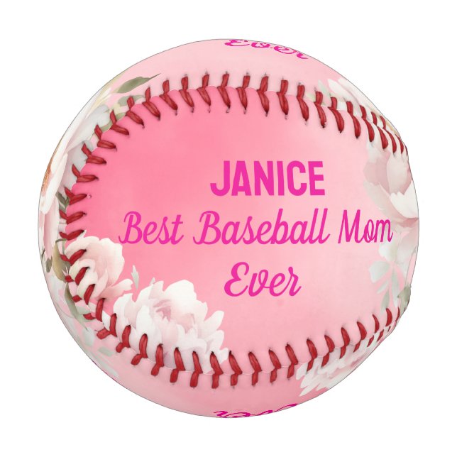 Custom Pink Floral Baseball Mum (Front Left)