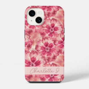 Custom Pink Floral Coquette iPhone 14 Case