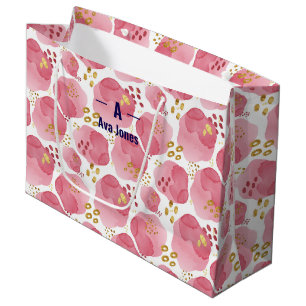 Custom Pink Floral Gift Bag – Personalised Waterco