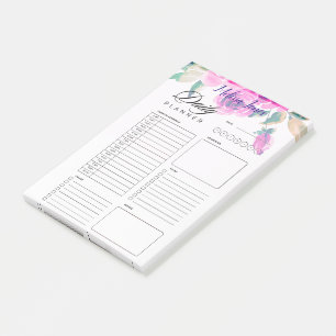 custom pink floral personalised daily planner post-it notes