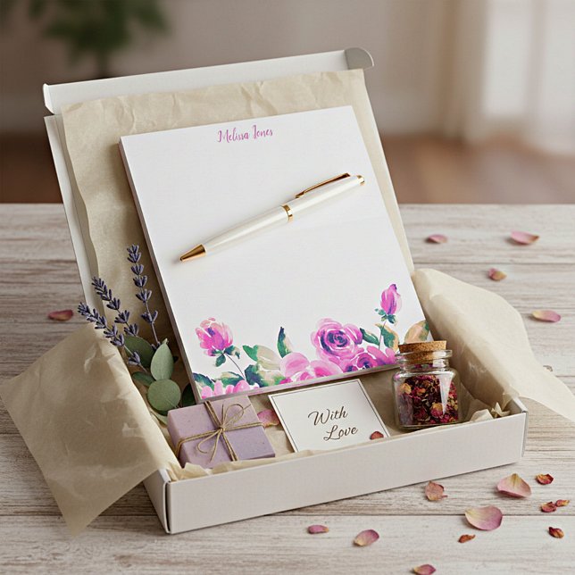 custom pink floral personalised notepad (Creator Uploaded)