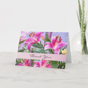 Custom Pink Floral Thank You Card