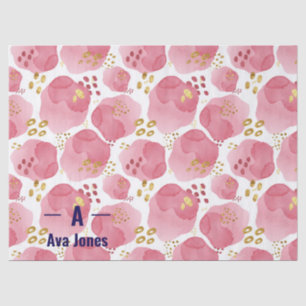 Custom Pink Floral Tissue Paper – Personalised Wat