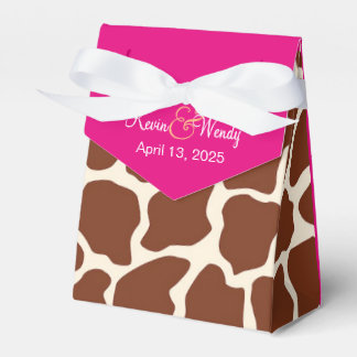 Custom Pink Giraffe Wedding Favour Boxes