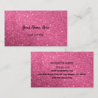 Custom Pink Glitter Business Card