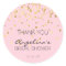Custom Pink Gold Confetti Bridal Shower Thank You