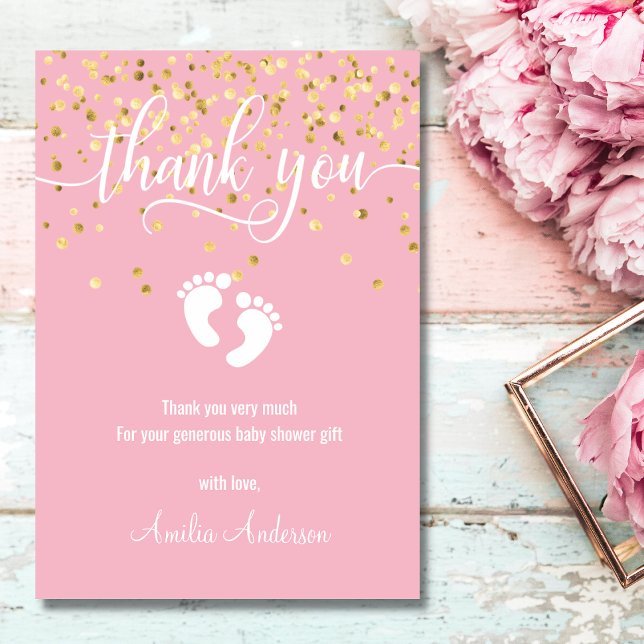 Custom Pink Gold THANK YOU Baby Shower Girl (Creator Uploaded)