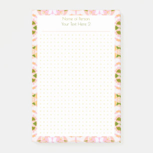 Custom Pink Green Dot Grid New Year’s Resolutions Post-it Notes