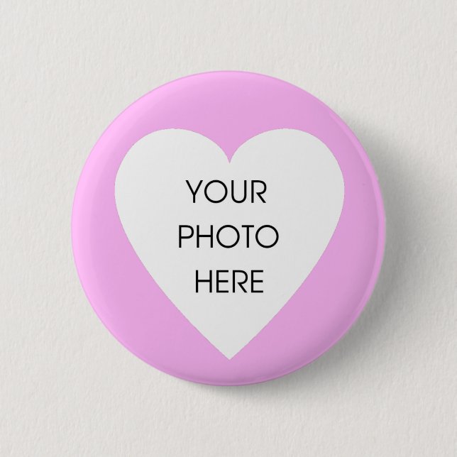 Custom Pink Heart Border ... - Customised 6 Cm Round Badge (Front)