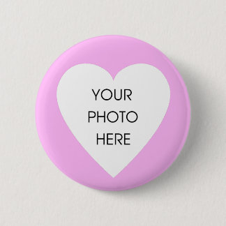 Custom Pink Heart Border ... - Customised 6 Cm Round Badge