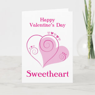 Custom Pink Hearts Valentine's Day Card
