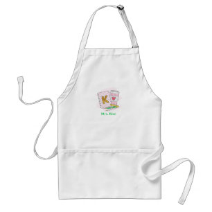 Custom Pink Kindergarten Teacher Art Standard Apron