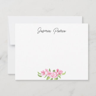 Custom Pink Magnolia Note Card