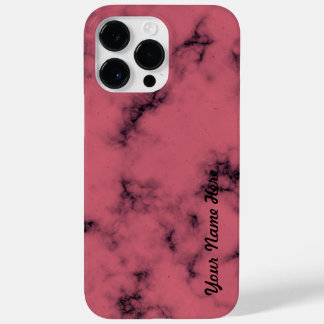 Custom Pink Marble Your Name Editable Personalised Case-Mate iPhone 14 Pro Max Case