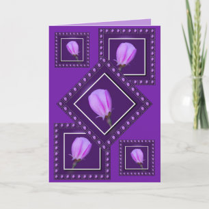 Custom Pink 'n Purple Spring Blossom Greeting Card