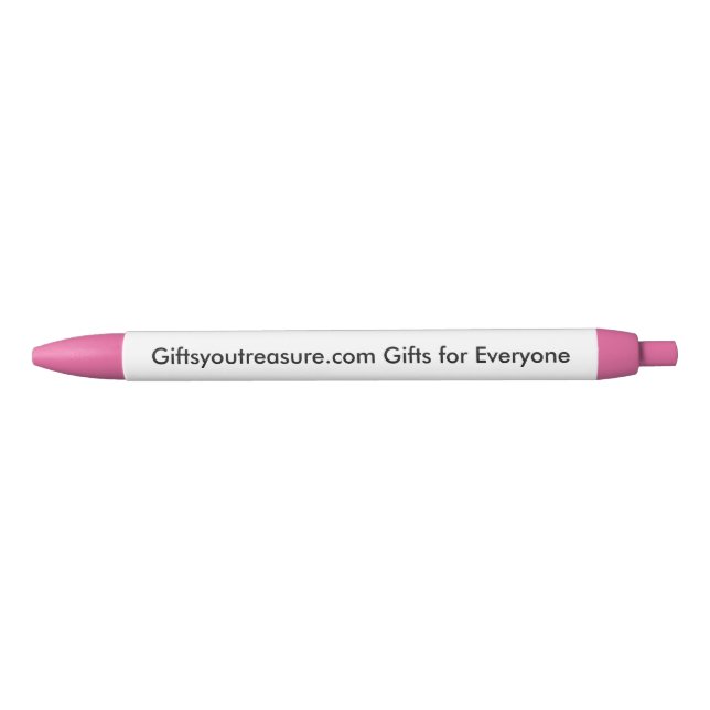 Custom Pink Name Quote Company Slogan Photo Art Black Ink Pen (Front)
