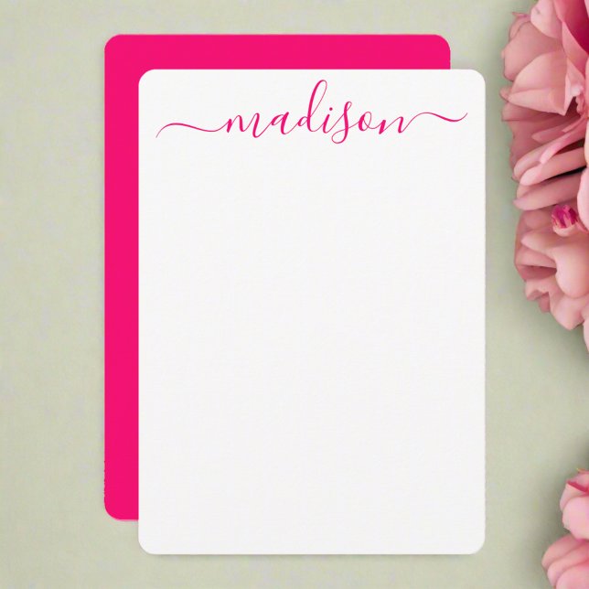 Custom Pink Name Typography Script Feminine Card (Creator Uploaded)