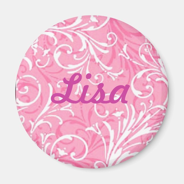 Custom Pink Ornamental Magnet (Front)