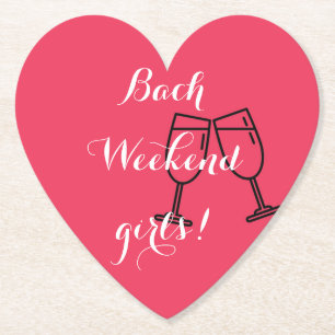 custom pink paper coasters for bachelorette