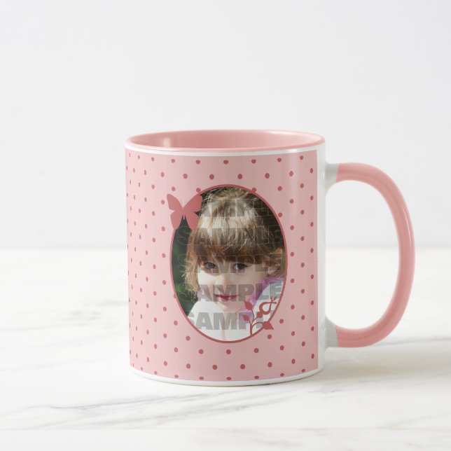 Custom Pink Photo Template Mug (Right)