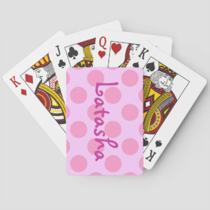 Custom Pink Polka Dots Playing Cards