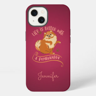 Custom Pink Pomeranian Lover iPhone 13 Case