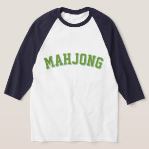 Custom Pink Preppy Varsity Mahjong Graphic T-Shirt