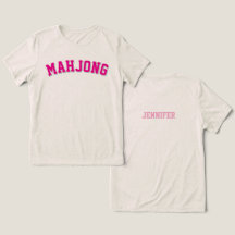Custom Pink Preppy Varsity Mahjong Graphic
