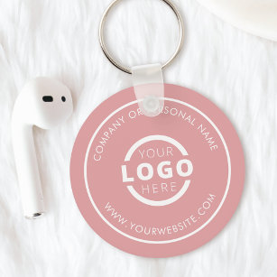 Custom Pink Promotional Business Logo Branded Key Ring