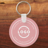 Custom Pink Promotional Business Logo Branded Key Ring (Front)